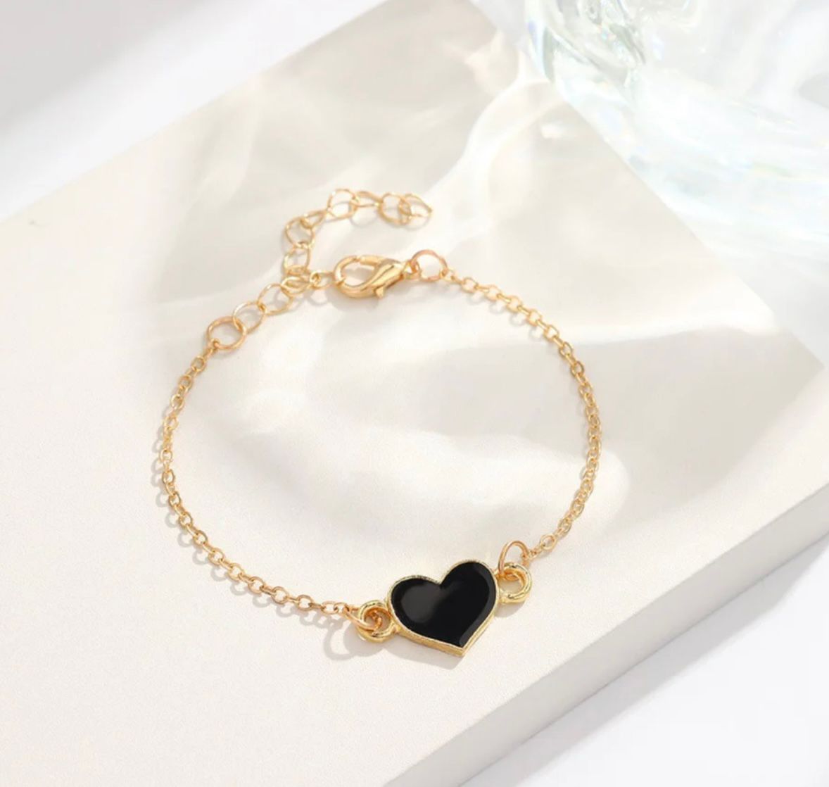 Black Heart Gold Bracelet