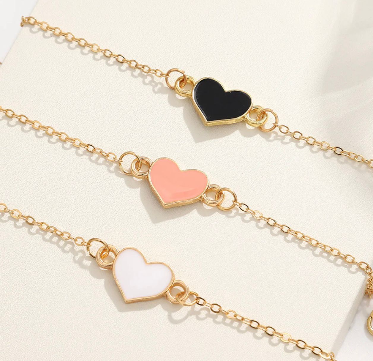 Black Heart Gold Bracelet