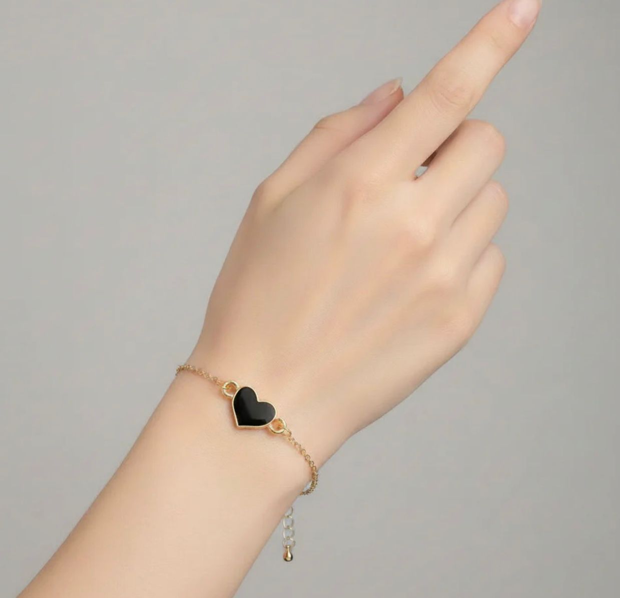 Black Heart Gold Bracelet